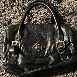 Elegant Black Leather Satchel